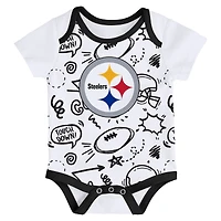 Infant Outerstuff  Pittsburgh Steelers All Day Play Three-Piece Bodysuit Set