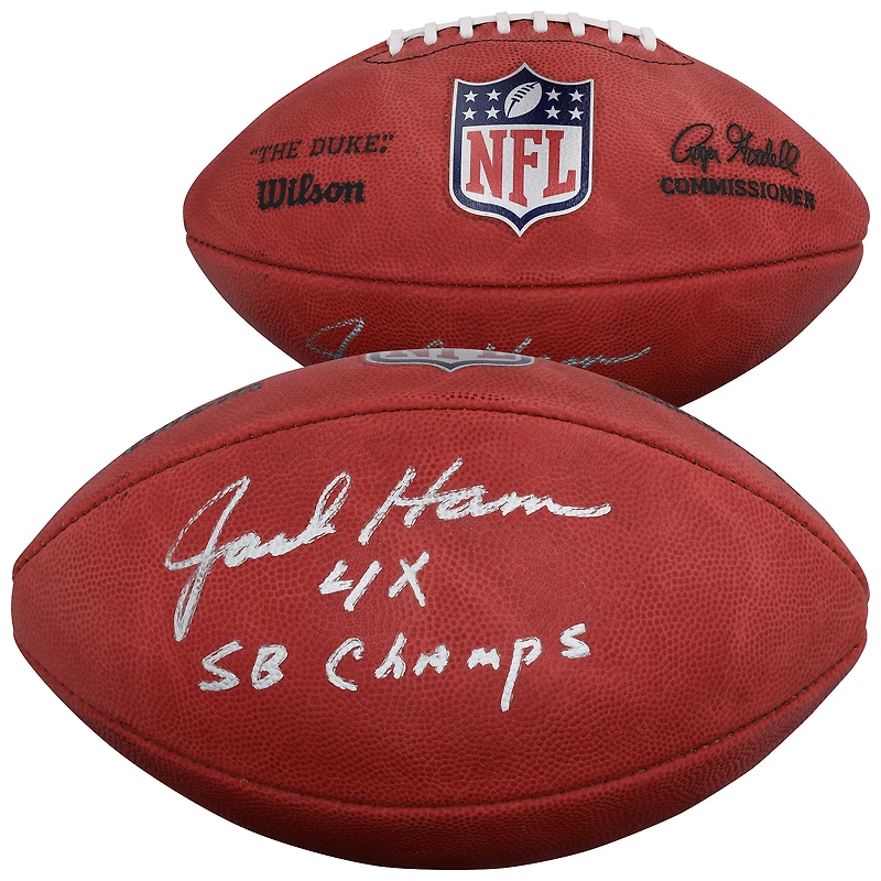 Jack Ham Pittsburgh Steelers Autographed Duke Full Color Football with "4X SB Champs" Inscription