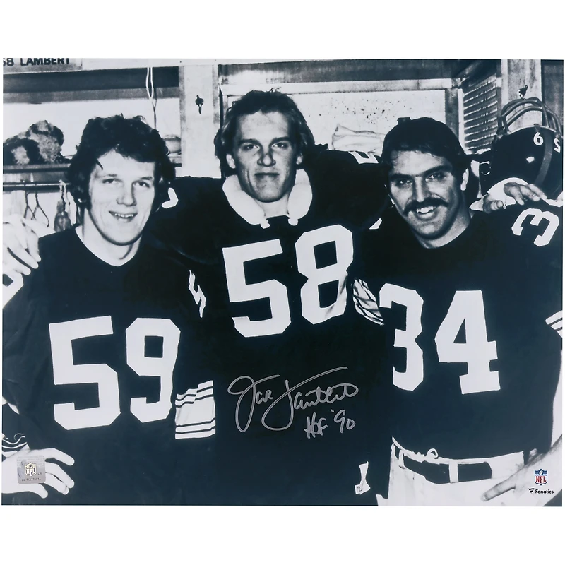 Jack Lambert Pittsburgh Steelers Autographed 16" x 20" Locker Room Photograph with "HOF 90" Inscription