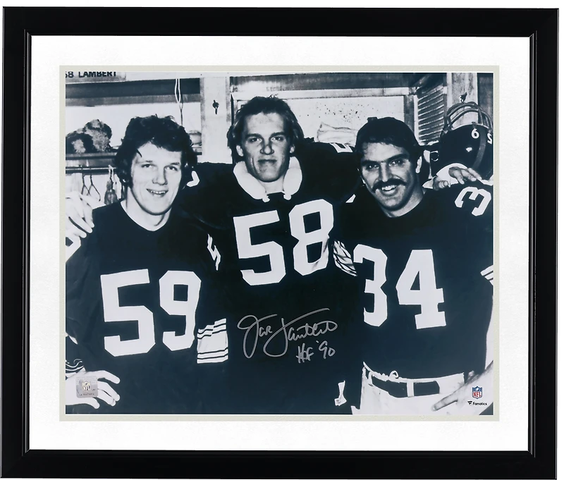 Jack Lambert Pittsburgh Steelers Autographed 16" x 20" Locker Room Photograph with "HOF 90" Inscription