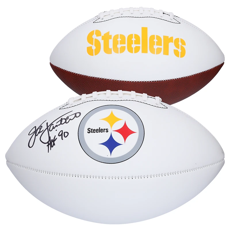 Jack Lambert Pittsburgh Steelers Autographed Franklin White Panel Football with "HOF 90" Inscription