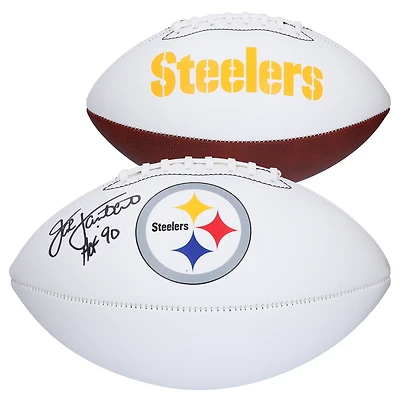 Jack Lambert Pittsburgh Steelers Autographed Franklin White Panel Football with "HOF 90" Inscription