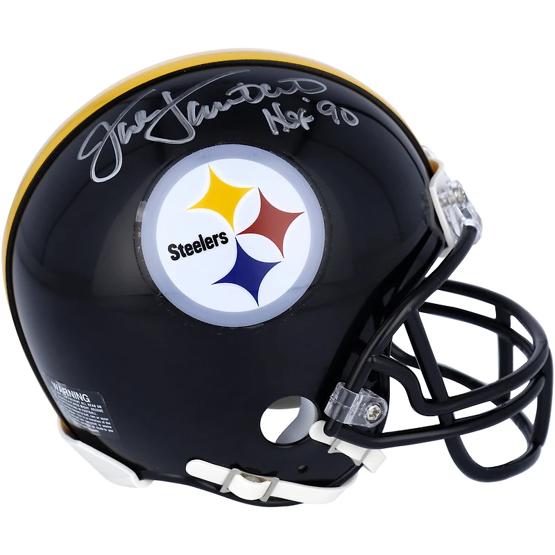 Jack Lambert Pittsburgh Steelers Autographed Riddell Speed Mini Helmet with ''HOF 90'' Inscription