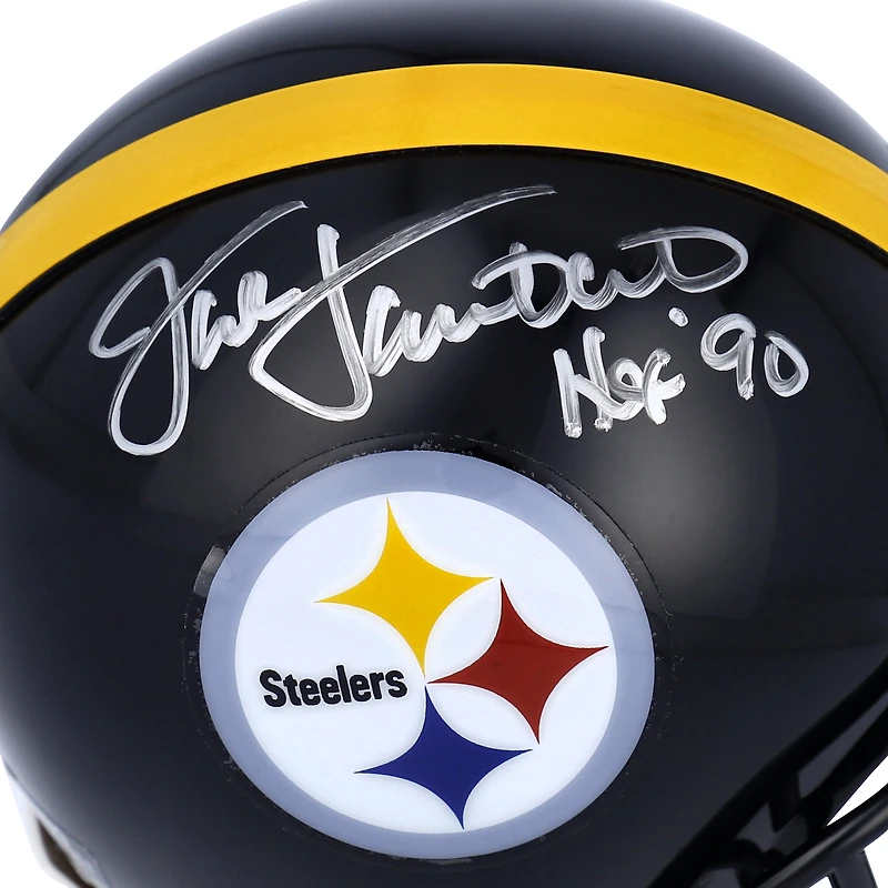 Jack Lambert Pittsburgh Steelers Autographed Riddell Speed Mini Helmet with ''HOF 90'' Inscription