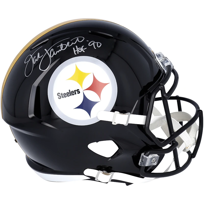 Jack Lambert Pittsburgh Steelers Autographed Riddell Speed Replica Helmet with "HOF 90" Inscription