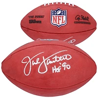 Ballon de football Wilson Duke en couleur, autographié par Jack Lambert des Steelers de Pittsburgh, avec inscription « HOF 90 ».