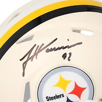 Casque Riddell Retro Speed ​​Mini autographié par James Harrison des Steelers de Pittsburgh