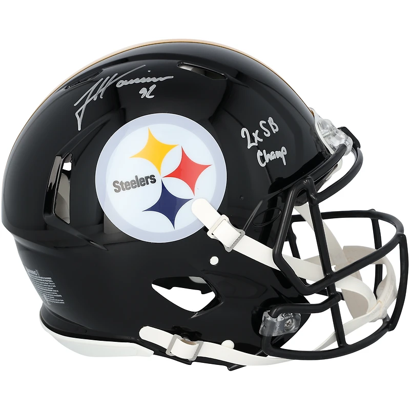 James Harrison Pittsburgh Steelers Autographed Riddell Speed Authentic Helmet with "2x SB Champ" Inscription