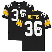 Maillot authentique Mitchell & Ness noir autographié par Jerome Bettis des Pittsburgh Steelers avec inscription « HOF 15 »
