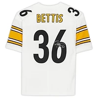 Maillot authentique Mitchell & Ness blanc autographié par Jerome Bettis des Steelers de Pittsburgh