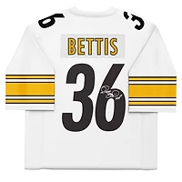 Maillot authentique Mitchell & Ness blanc XL autographié par Jerome Bettis des Steelers de Pittsburgh, avec inscription « HOF 15 ».