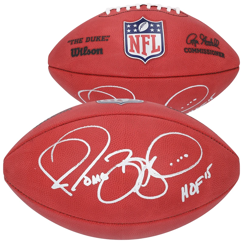 Ballon de football Wilson Duke en couleur autographié par Jerome Bettis des Steelers de Pittsburgh avec l'inscription « HOF 2015 »