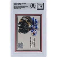 Carte 10 autographiée par Joe Greene des Pittsburgh Steelers, numéro 29 des Fleer Greats of the Game, Beckett, avec l'inscription « HOF 87 », et témoin d'une fanatique.
