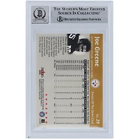 Carte 10 autographiée par Joe Greene des Pittsburgh Steelers, numéro 29 des Fleer Greats of the Game, Beckett, avec l'inscription « HOF 87 », et témoin d'une fanatique.