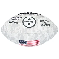 Joe Greene Pittsburgh Steelers Autographed 2024 Salute To Service Wilson Football with "HOF 87" Inscription