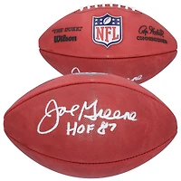 Ballon de football américain Wilson Duke en couleurs, autographié par Joe Greene des Steelers de Pittsburgh, avec inscription « HOF 87 ».