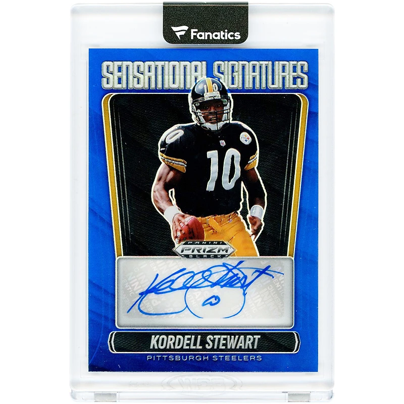 Carte autographiée de Kordell Stewart (Pittsburgh Steelers) - Panini Prizm Black Blue Prizm Sensational Signatures 2025 #SS-KST #26/49