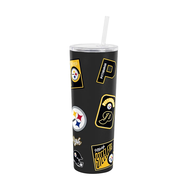 Gobelet isotherme à paille Dreamweave 30 oz Logo Brands Pittsburgh Steelers