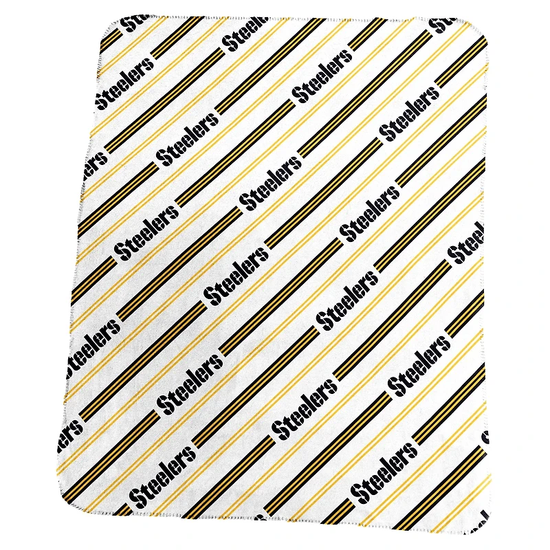 Logo Brands Pittsburgh Steelers 50" x 60" Classic Vertical Stripe Fleece Throw Blanket
