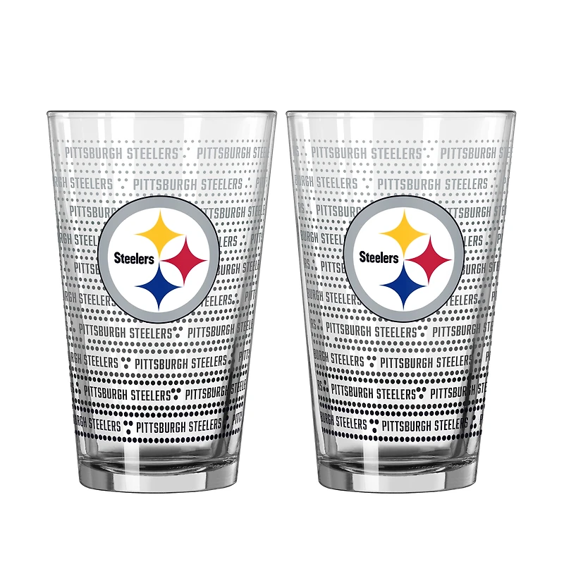 Logo Brands Pittsburgh Steelers Two-Pack Chant Fade 16oz. Pint Glass Set