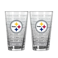 Logo Brands Pittsburgh Steelers Two-Pack Chant Fade 16oz. Pint Glass Set