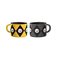 Logo Brands Pittsburgh Steelers Two-Pack Diamond Mug Set