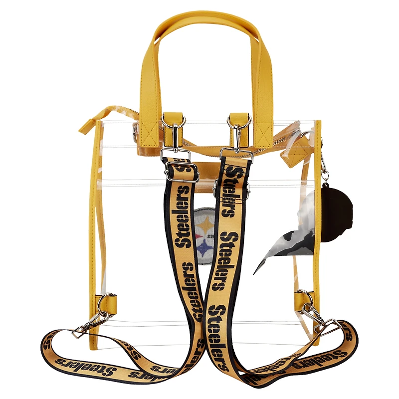 Sac à dos et fourre-tout convertible transparent des Pittsburgh Steelers de Loungefly