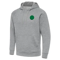 Sweat à capuche Antigua Heather Gray Pittsburgh Steelers pour homme, édition spéciale Saint-Patrick.