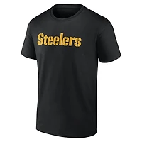 T-shirt Fanatics noir pour homme des Pittsburgh Steelers, grand et grand, numéro un, papa