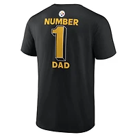 T-shirt Fanatics noir pour homme des Pittsburgh Steelers, grand et grand, numéro un, papa