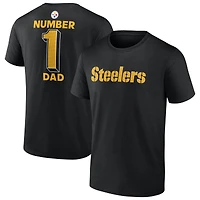 T-shirt Fanatics noir pour homme des Pittsburgh Steelers, grand et grand, numéro un, papa