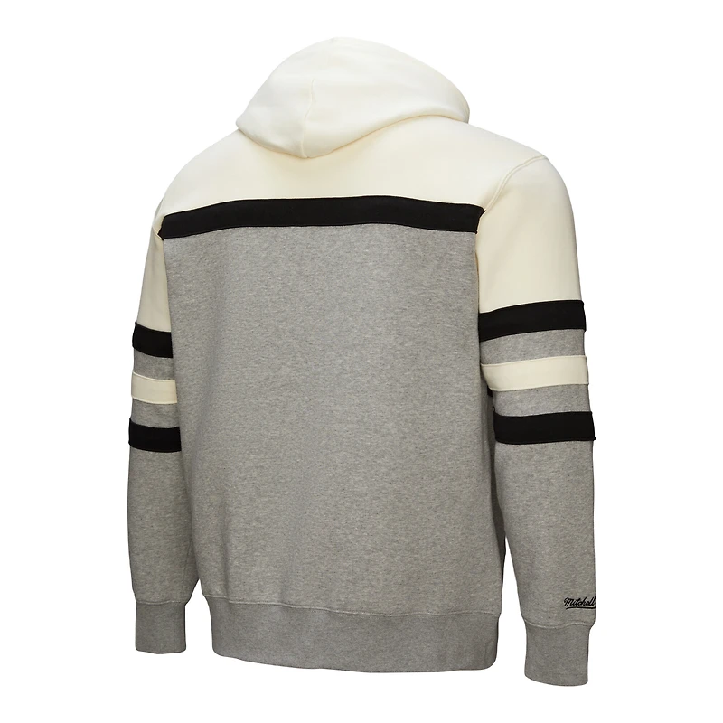Men's Mitchell & Ness  Heather Gray Pittsburgh Steelers Head Coach Vintage Logo Pullover Hoodie