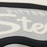 Men's Mitchell & Ness  Heather Gray Pittsburgh Steelers Head Coach Vintage Logo Pullover Hoodie