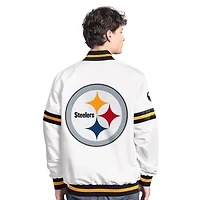 Men's Starter  White Pittsburgh Steelers Scout Full-Snap Varsity Jacket