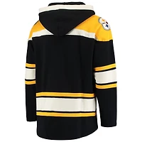 Men's '47 Black/Gold Pittsburgh Steelers Lacer V-Neck Pullover Hoodie