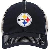 Casquette trucker Pittsburgh Steelers Trawler Clean Up pour homme, noire et naturelle, modèle 47.