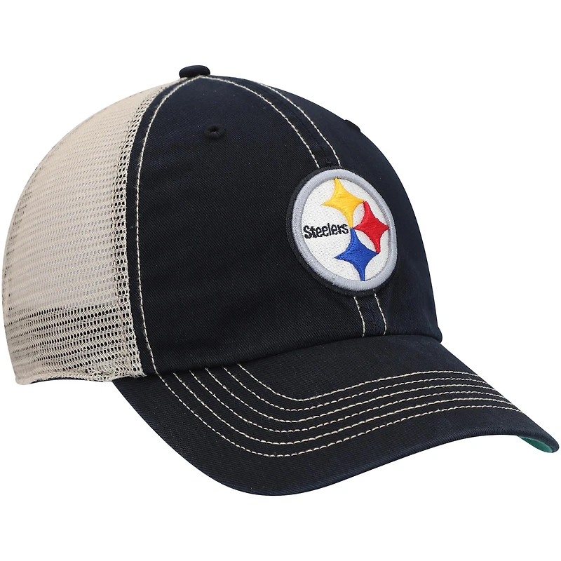 Casquette '47 Black/Natural Pittsburgh Steelers Trawler Trucker Clean Up Snapback pour homme