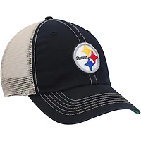 Casquette '47 Black/Natural Pittsburgh Steelers Trawler Trucker Clean Up Snapback pour homme
