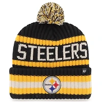Bonnet en tricot à revers Bering des Pittsburgh Steelers '47 pour homme avec pompon