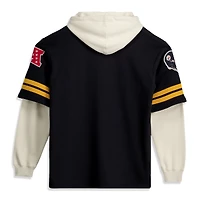 Sweat à capuche Pittsburgh Steelers pour homme, noir, grande taille, col en V, modèle Split Zone Cornerback, taille 47