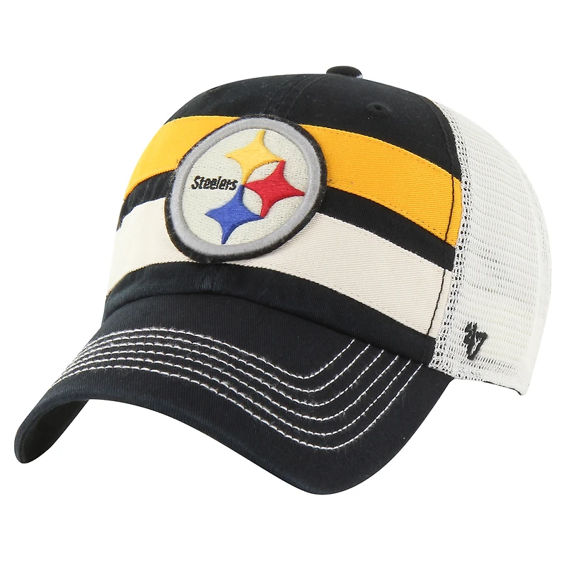 Casquette ajustable noire '47 Pittsburgh Steelers Clubhouse Boon Clean-Up Trucker pour homme