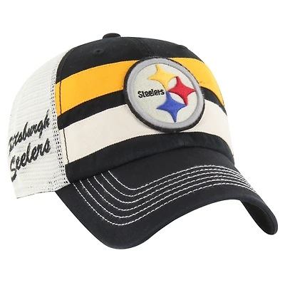Casquette ajustable noire '47 Pittsburgh Steelers Clubhouse Boon Clean-Up Trucker pour homme