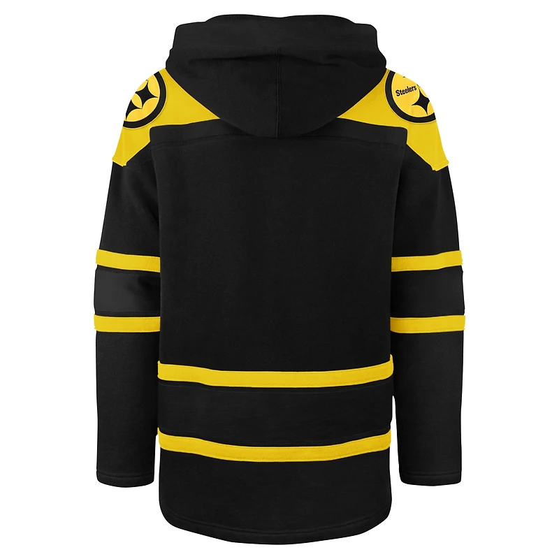 Sweat à capuche lacets '47 noir Pittsburgh Steelers Dark Pop pour hommes