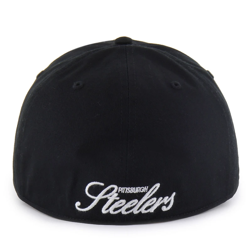 Men's '47  Black Pittsburgh Steelers Foundational Franchise Fitted Hat