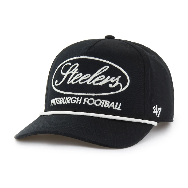 Casquette ajustable Foundational Hitch noire 47 des Pittsburgh Steelers pour homme