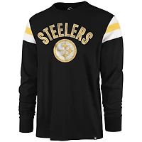 Men's '47 Black Pittsburgh Steelers Franklin Rooted - Long Sleeve T-Shirt