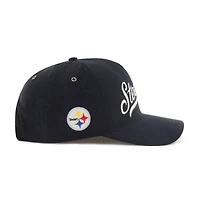 Men's '47  Black Pittsburgh Steelers Golden Age Corduroy Hitch Adjustable Hat