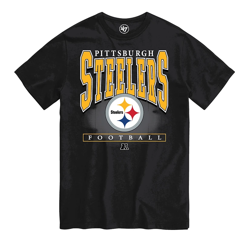 Men's '47 Black Pittsburgh Steelers Hot Corner T-Shirt