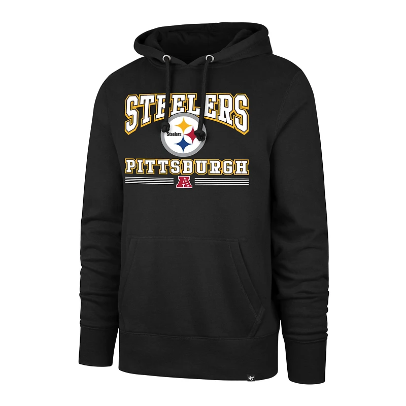 Sweat à capuche noir '47 Pittsburgh Steelers Packed House Headline pour homme