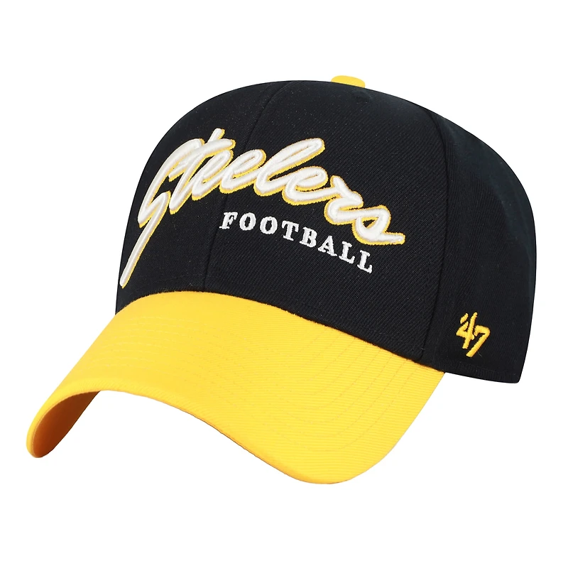 Casquette ajustable Pittsburgh Steelers '47 noire rétro MVP pour homme